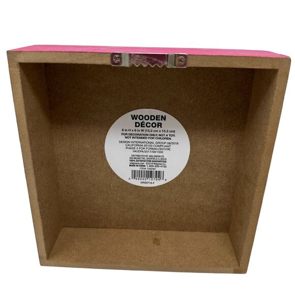 Hello Summer Flamingo Wooden Block Wall Art 6x6 Inches Tropical Decor Pink Green - Picture 6 of 9